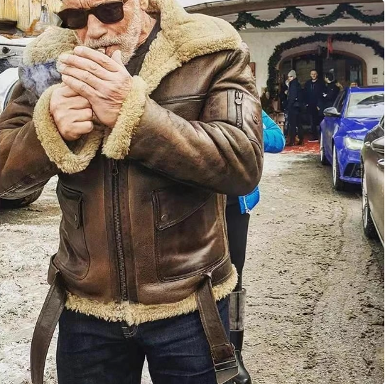 Tom™ | Warme Leder-Fliegerjacke