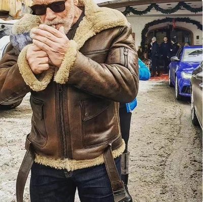 Tom™ | Warme Leder-Fliegerjacke