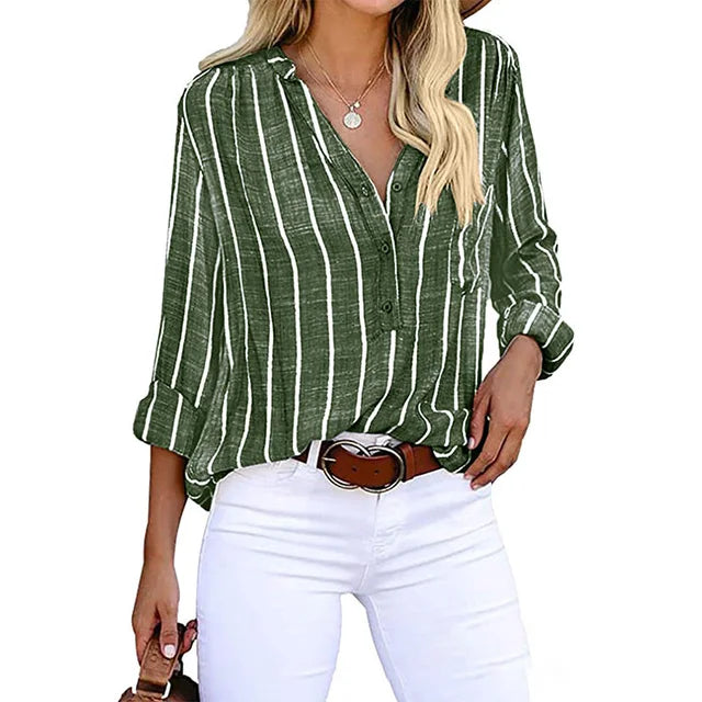 Maddie | Gestreifte Button-Up-Bluse