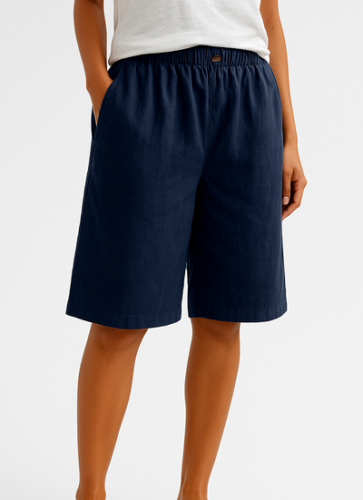Marion – Weite Freizeitshorts aus Baumwolle und Leinen