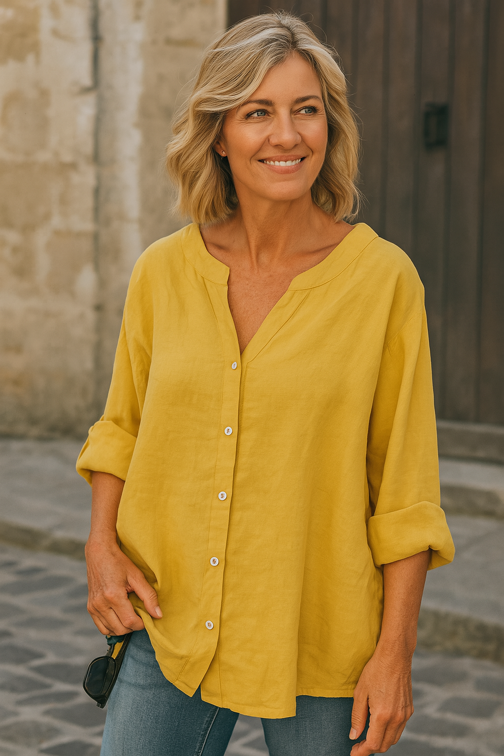 Charlotte - Baumwoll-Leinenhemd im Sommerstil