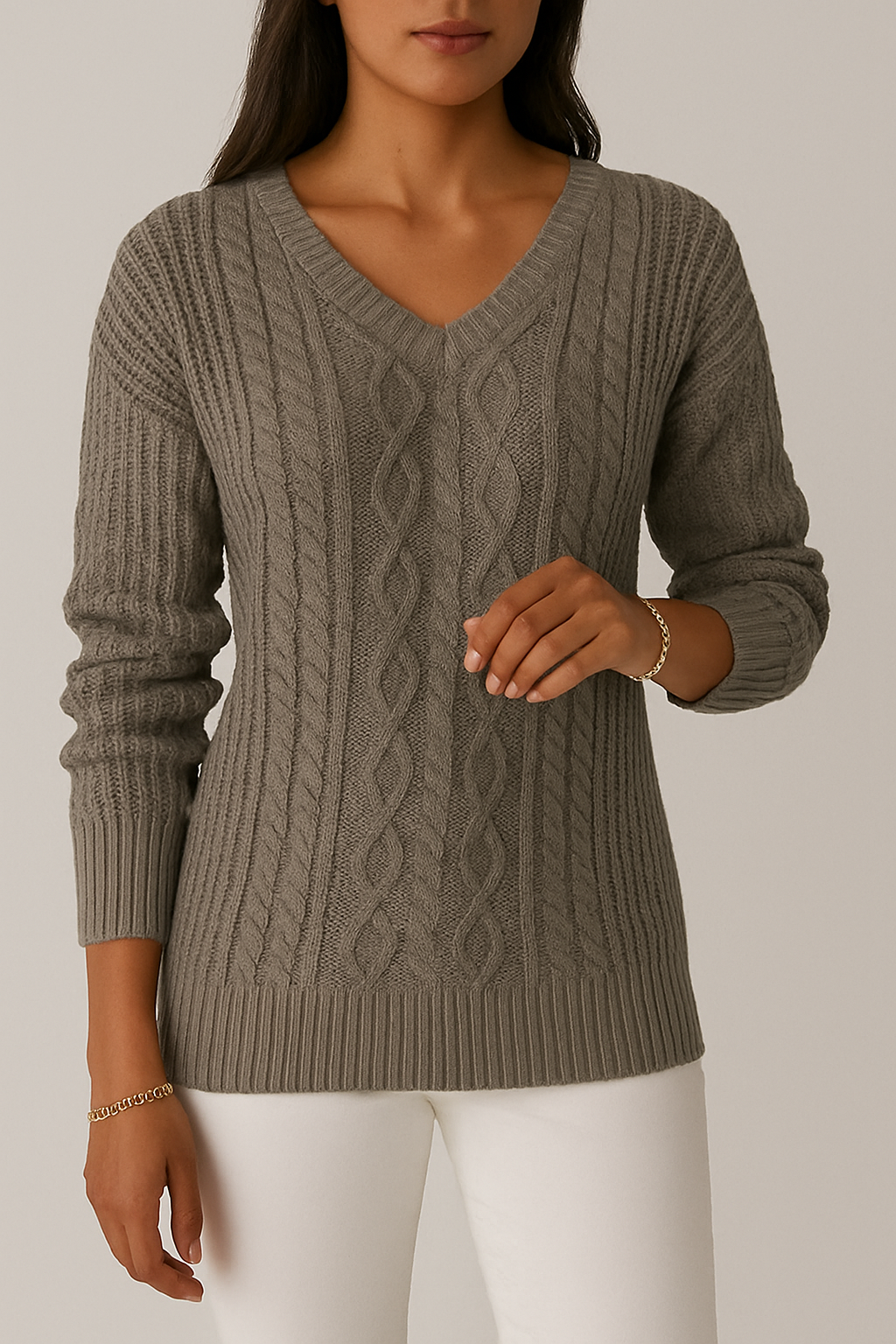 Tessa – Klassischer V-Ausschnitt Pullover