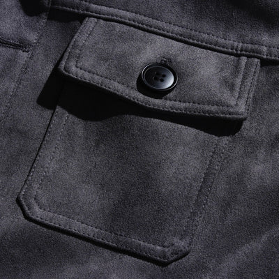 Vintage Herren Suede Jacke Janusz, einreihig, mit Stehkragen