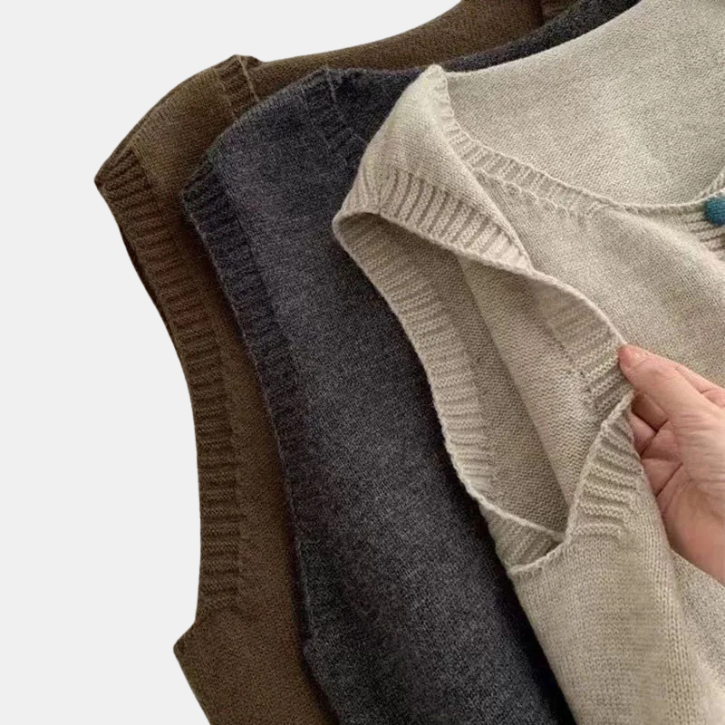Zaria | Strickweste mit Farbknöpfen