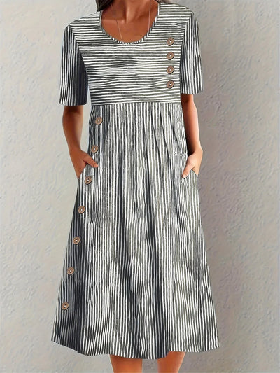 Macy - Gestreiftes Midikleid