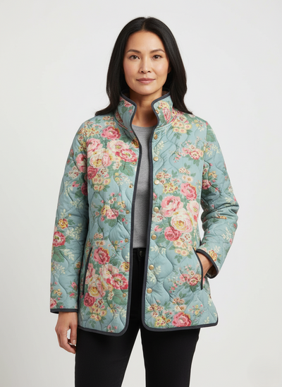 Veste Femme Imprimé Floral Matelassé
