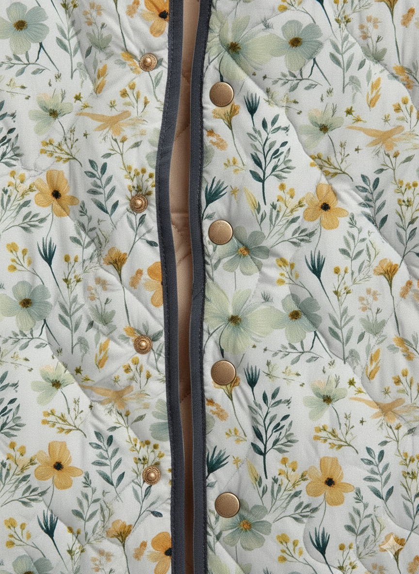 Veste matelassée à imprimé floral pour femmes