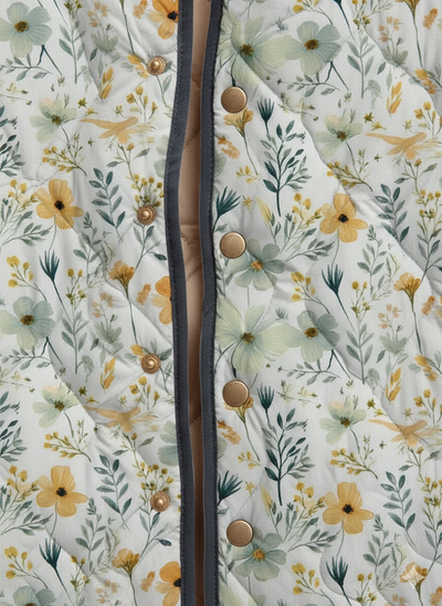 Veste matelassée à imprimé floral pour femmes