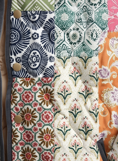 Veste Florale Matelassée Décontractée