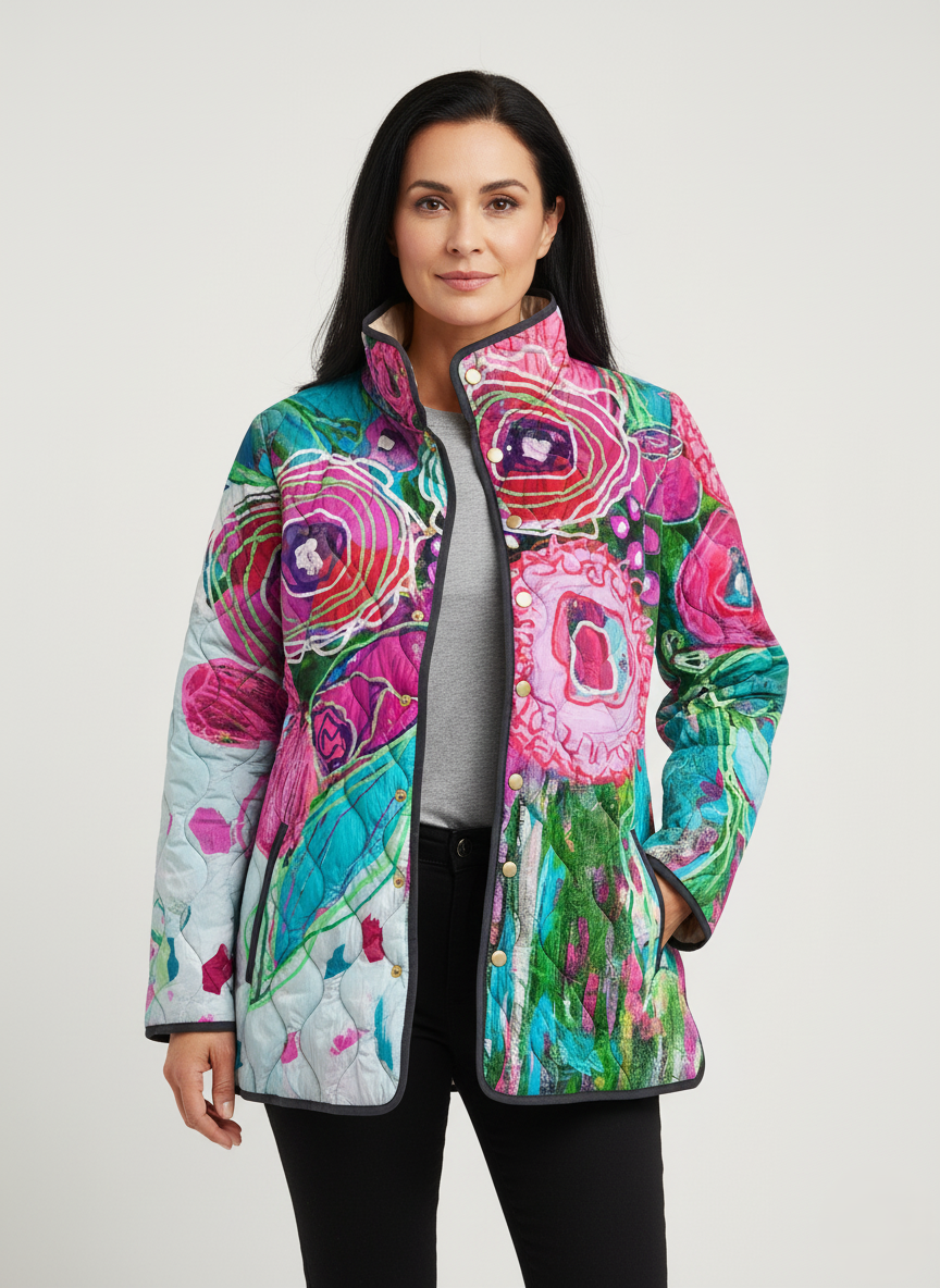 Veste Élégante Femme à Motifs Floraux