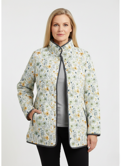 Veste matelassée à imprimé floral pour femmes