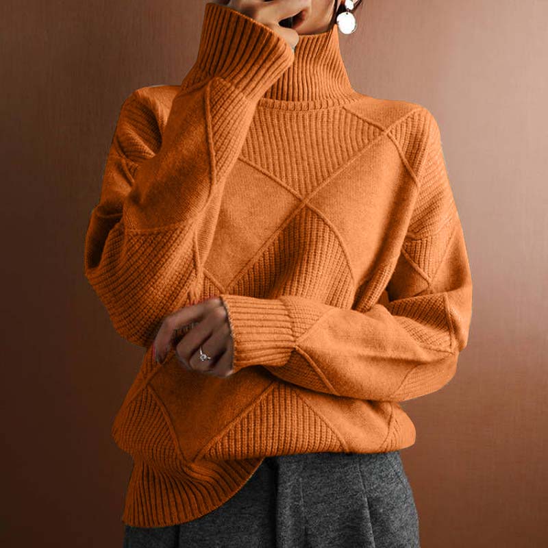 REMMY | Strukturierter Rollkragenstrickpullover