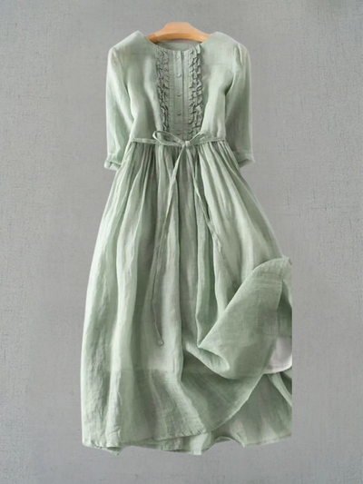 Arya™ I Damen Art Retro Rundhals Schnürung Taillenkleid