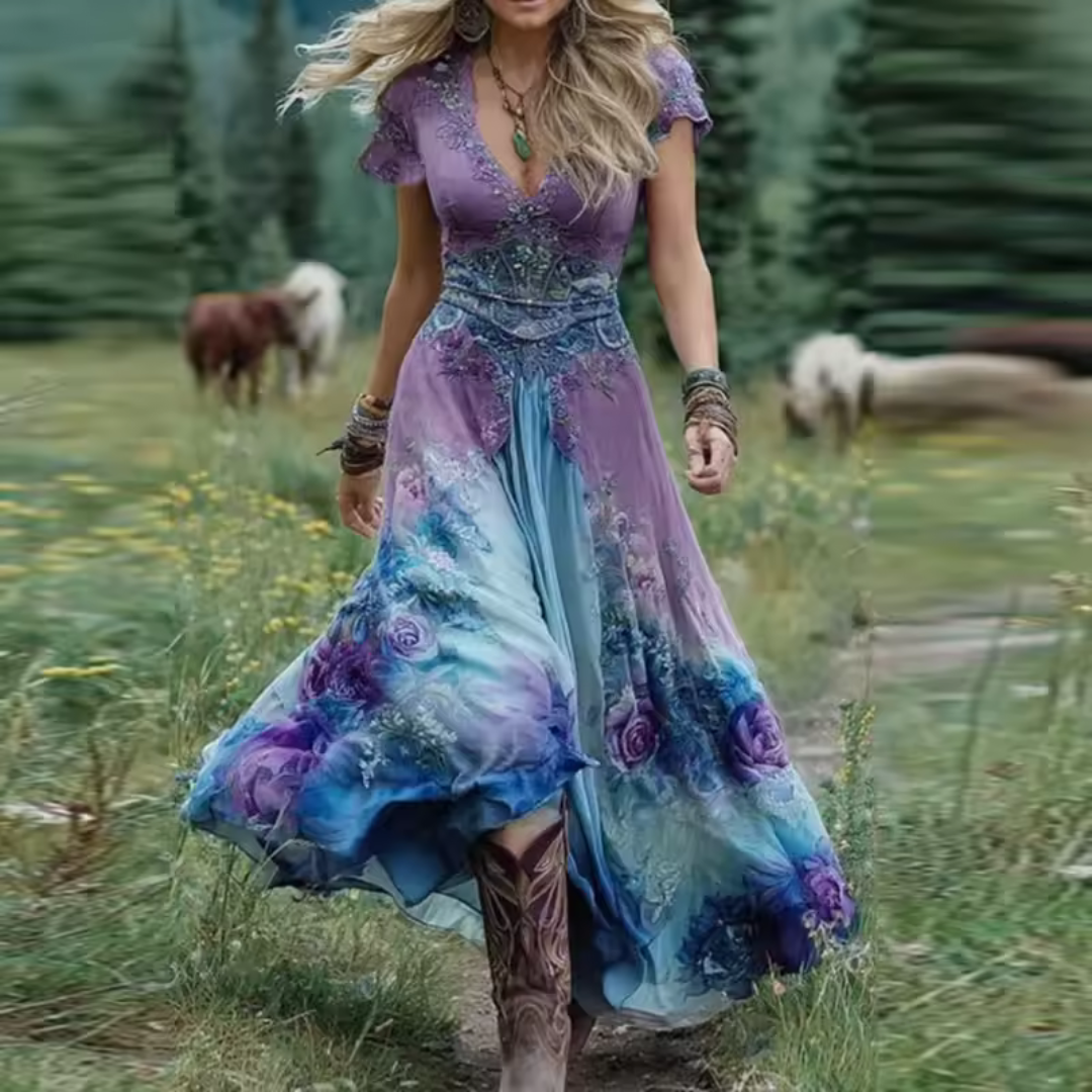 Alicja | Kleid mit Blumenstickerei