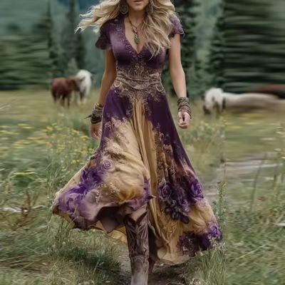 Alicja | Kleid mit Blumenstickerei