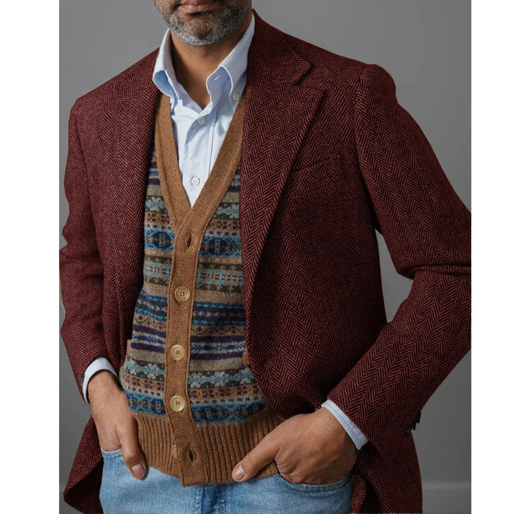 Marc | Elegante Herbstjacke im Fischgrätmuster