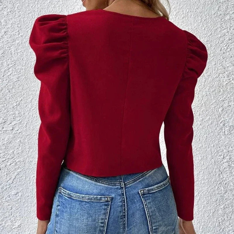 Milava™ | Kurze elegante Jacke mit Puffärmeln