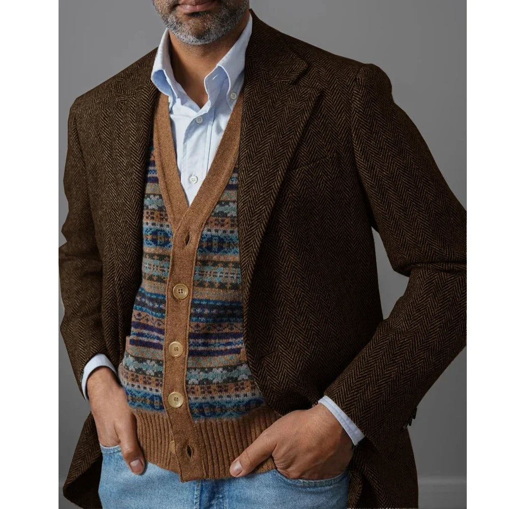 Marc | Elegante Herbstjacke im Fischgrätmuster