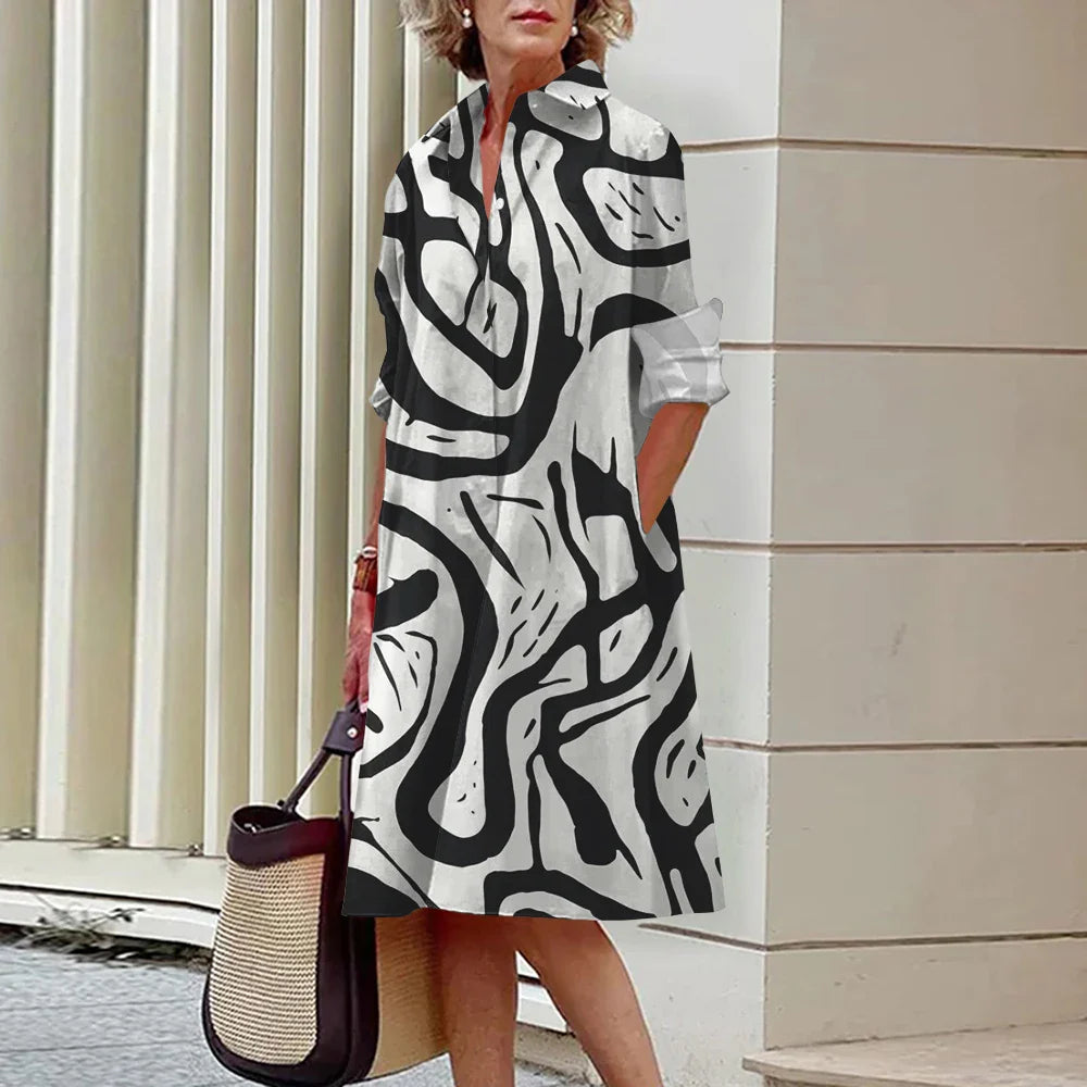 CARINA – Hemdkleid A-Linie Gestreift