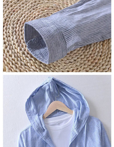 Ren™ – Gestreifte Kapuzenjacke Dünn