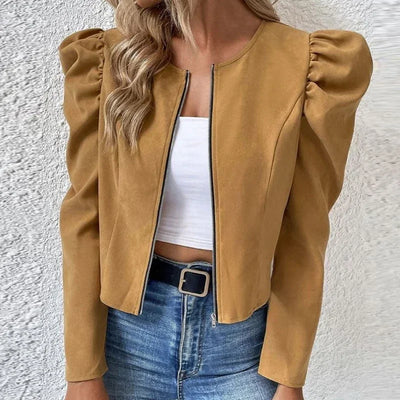 Milava™ | Kurze elegante Jacke mit Puffärmeln