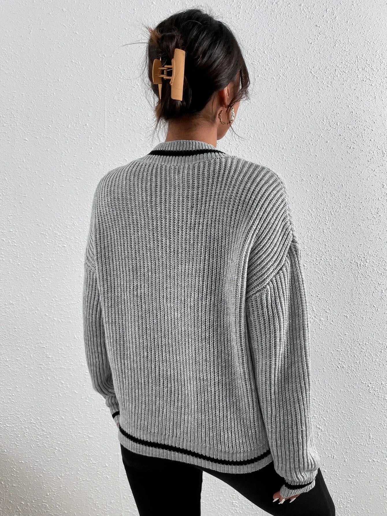 Marina | Gestreifter Waffelstrickpullover