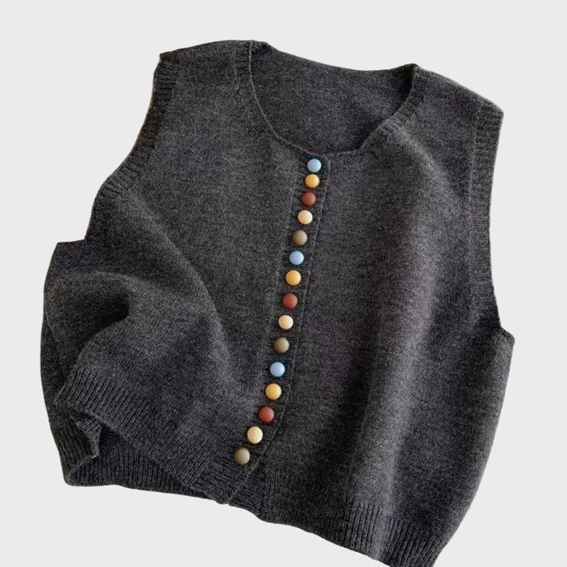 Zaria | Strickweste mit Farbknöpfen