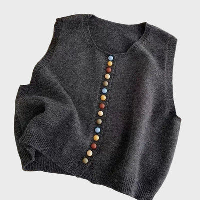 Zaria | Strickweste mit Farbknöpfen