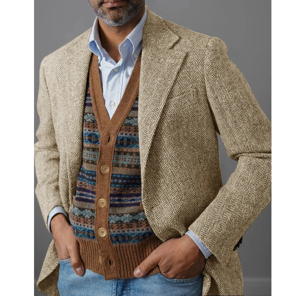 Marc | Elegante Herbstjacke im Fischgrätmuster