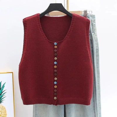 Zaria | Strickweste mit Farbknöpfen