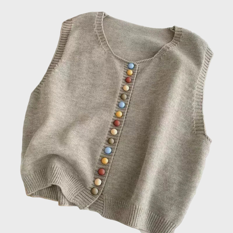 Zaria | Strickweste mit Farbknöpfen