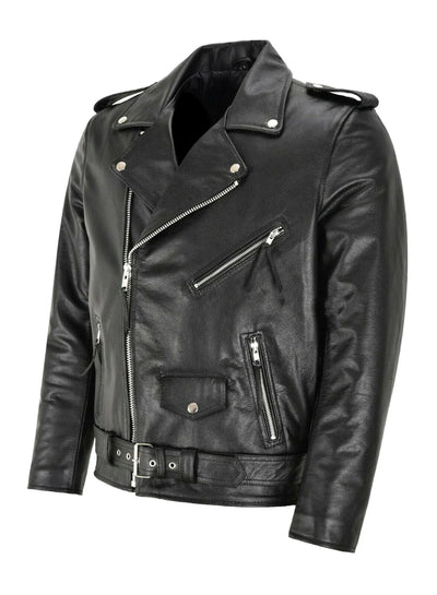 Austin™ | Klassische Biker-Lederjacke