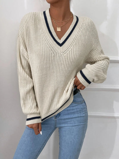 Marina | Gestreifter Waffelstrickpullover