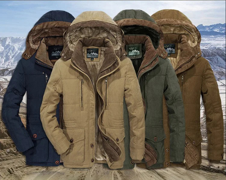 Thermischer Winterparka für Herren mit mehreren Taschen