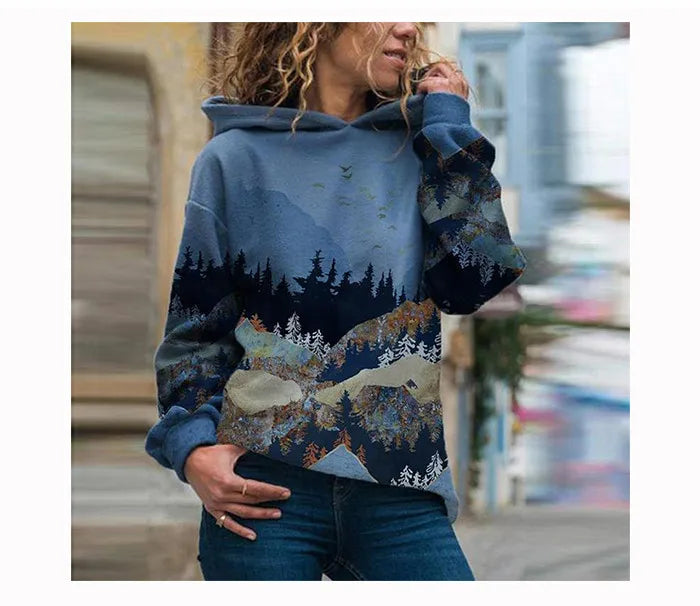 Lia™ – Hoodie Naturmotiv Locker