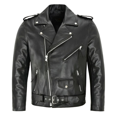 Austin™ | Klassische Biker-Lederjacke