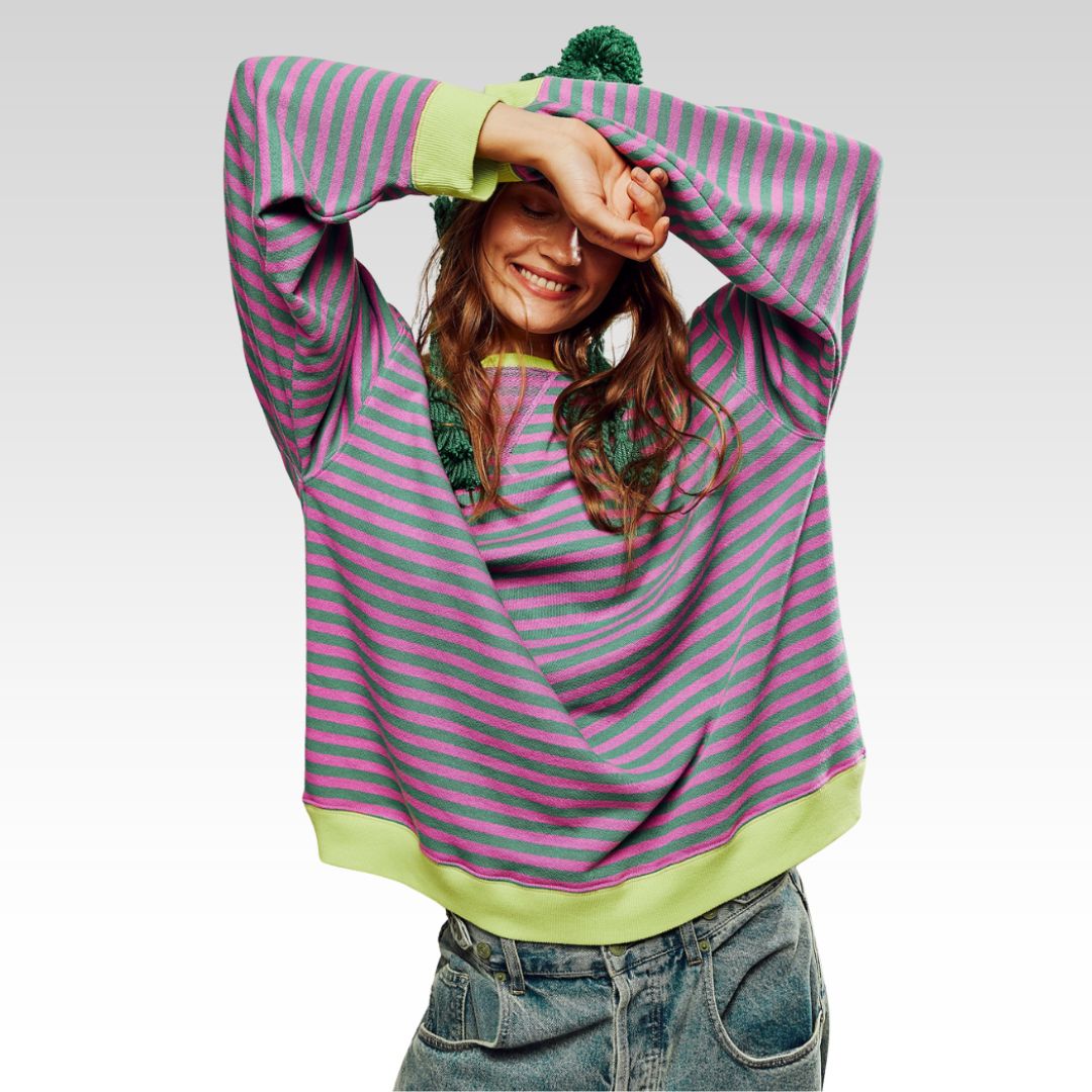 Mana | Gestreifter Oversized Pullover