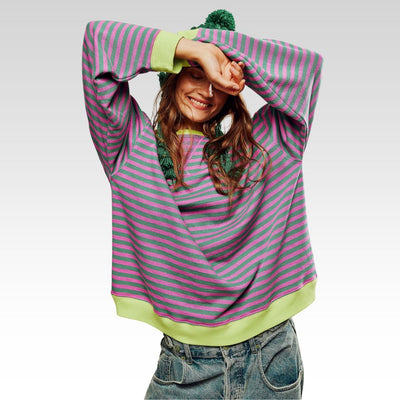 Mana | Gestreifter Oversized Pullover