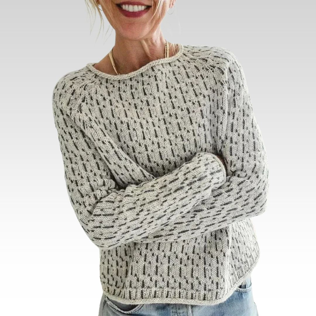 Victoria | Eleganter grauer Pullover mit Bootsausschnitt