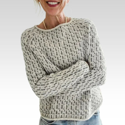 Victoria | Eleganter grauer Pullover mit Bootsausschnitt