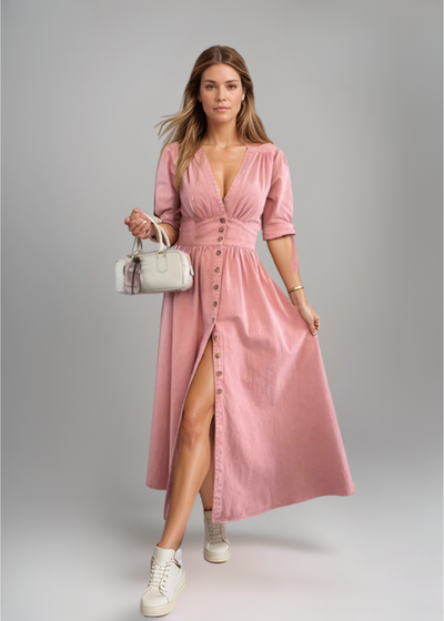 Louise - Leuchtendes Denim-Kleid