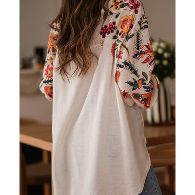 Milava™ | Bluse mit Blumenstickerei