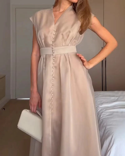 Catherine | Elegantes V-Ausschnitt Kleid