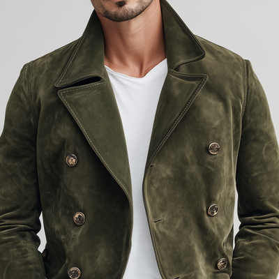 Zweireihige Wildlederjacke für Herren Emil