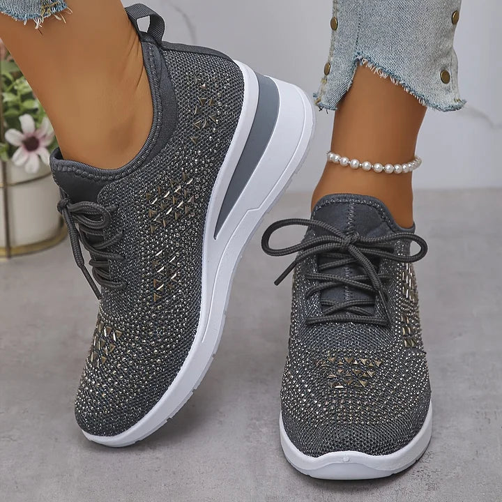 Clara | Orthopädische Sneakers mit funkelnden Strasssteinen
