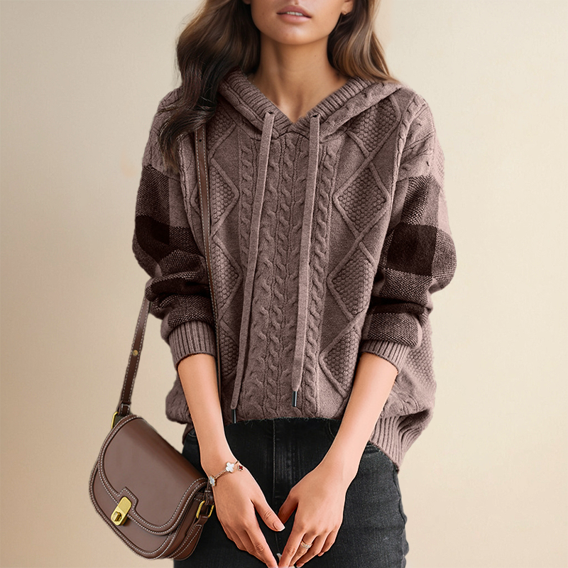 Emily | Kabelstrick Hoodie Pullover