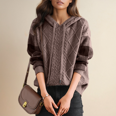 Emily | Kabelstrick Hoodie Pullover