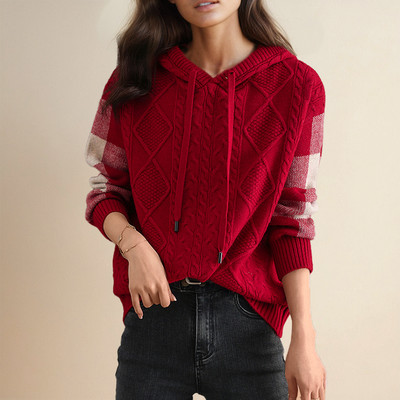 Emily | Kabelstrick Hoodie Pullover