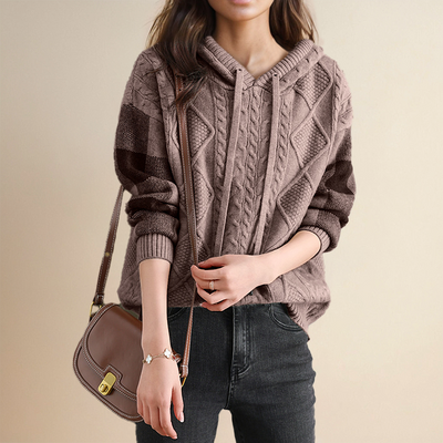 Emily | Kabelstrick Hoodie Pullover