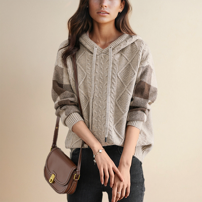 Emily | Kabelstrick Hoodie Pullover